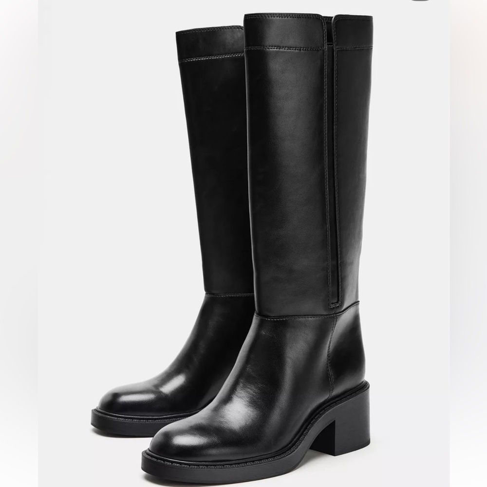 ZARA BLOCK HEEL BOOTS
